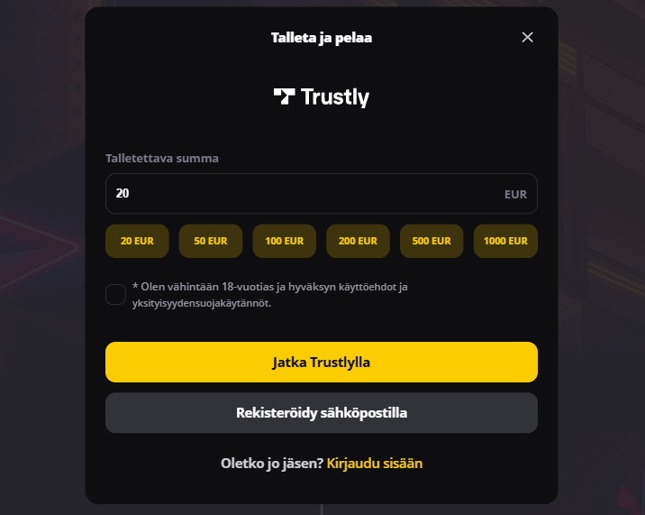 LVBet Casino talletus