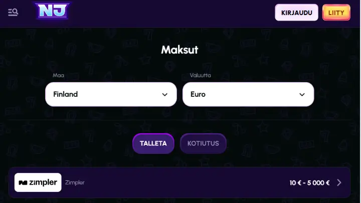 Nova Jackpot talletus