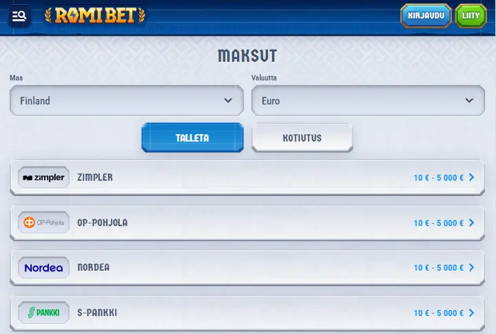 RomiBet Casino talletus RomiBet Casino talletus