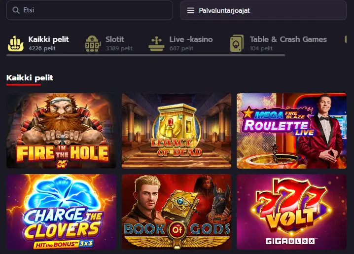 Valhalla Wins Casino pelit