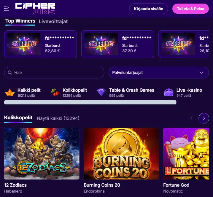 Cipherwins Casino pelit Cipherwins Casino pelit