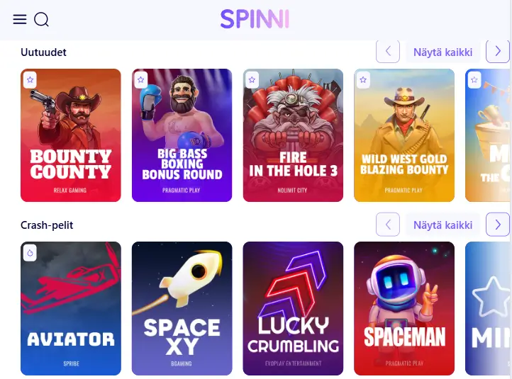 Spinni Casino pelit Spinni Casino pelit