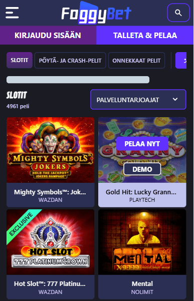 FoggyBet Casino pelit FoggyBet Casino pelit