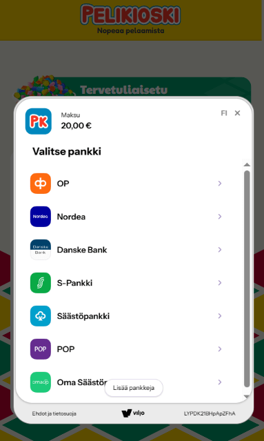 Pelikioski talletus