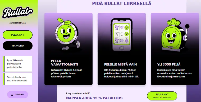 Rullat Casino pikatiedot