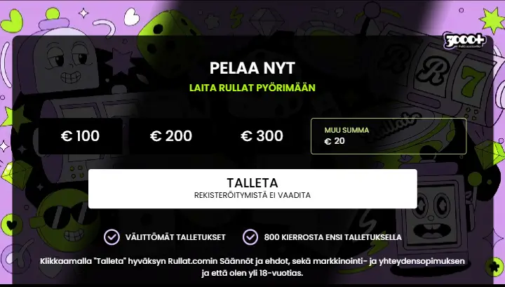 Rullat Casino talletus