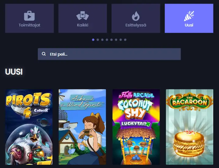 Winissimo Casino pelit