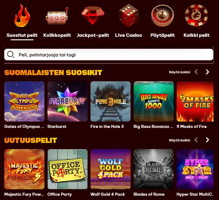 Flamez Casino pelit