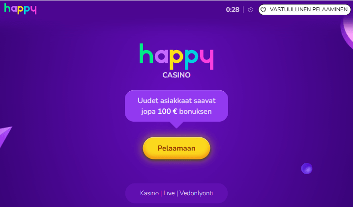 Happy Casino bonus