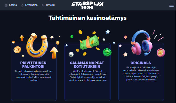 StarsPlay Suomi Casino pikatiedot