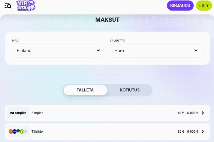 Vipsta Casino talletus Vipsta Casino talletus