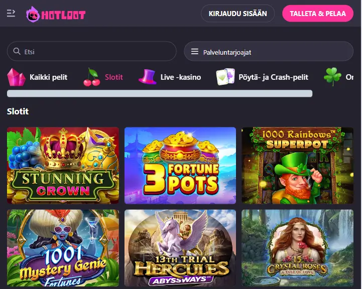HotLoot Casino pelit