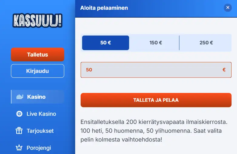 Kassuuu Casino talletus