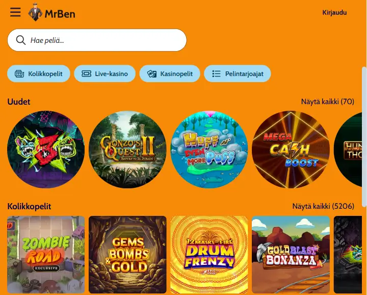 MrBen Casino pelit