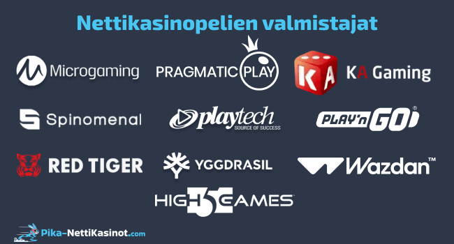 Nettikasinopelien valmistajat Nettikasinopelien valmistajat