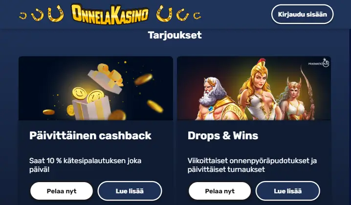 Onnela Kasino bonus