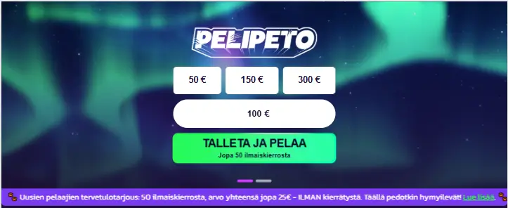 Pelipeto Casino talletus