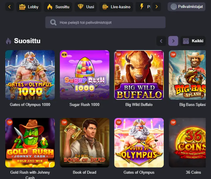 Spinline Casino pelit
