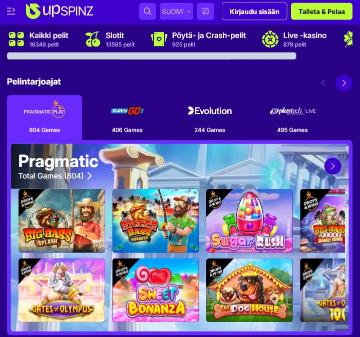 UpSpinz Casino pelit UpSpinz Casino pelit