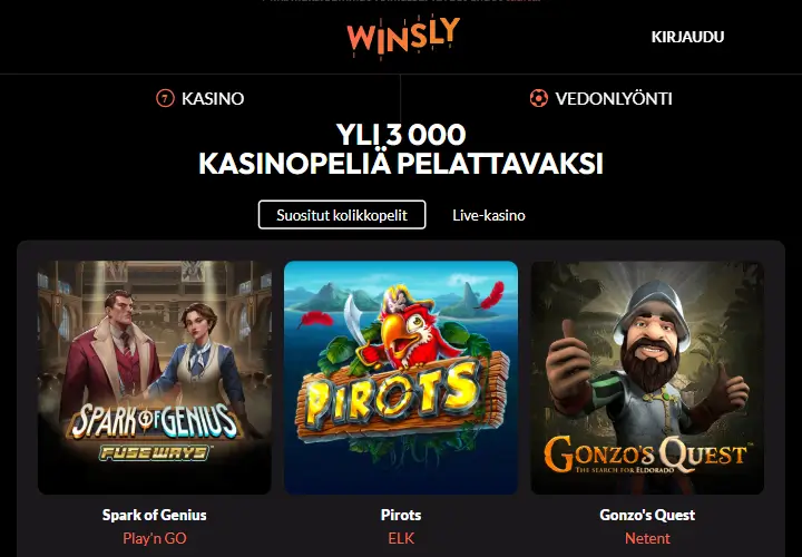 Winsly Casino pelit