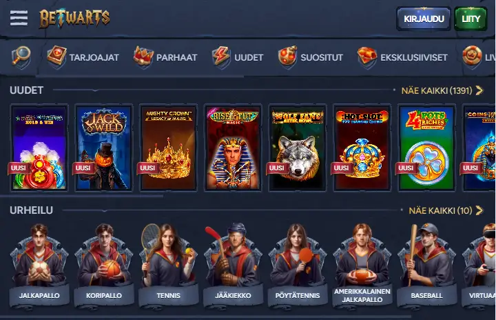 Betwarts Casino pelit
