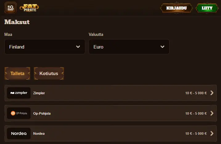 FatPirate talletus FatPirate talletus