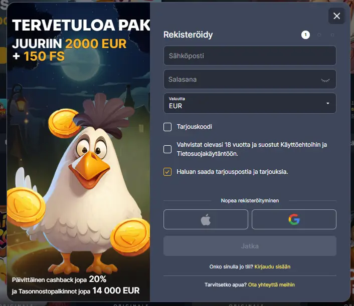 Kokobet Casino rekisteröimisestä