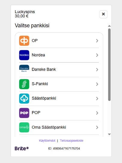 Lucky Spins talletus Lucky Spins talletus