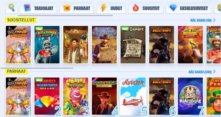 OnlySpins Casino pelit