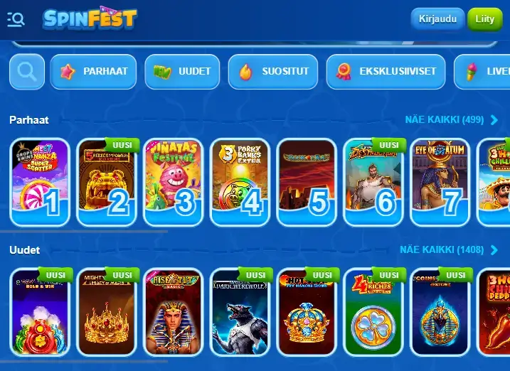 Spinfest Casino pelit