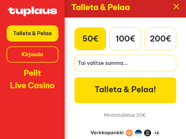 Tuplaus Kasino talletus Tuplaus Kasino talletus