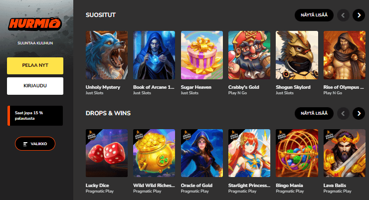 Hurmio Casino pelit