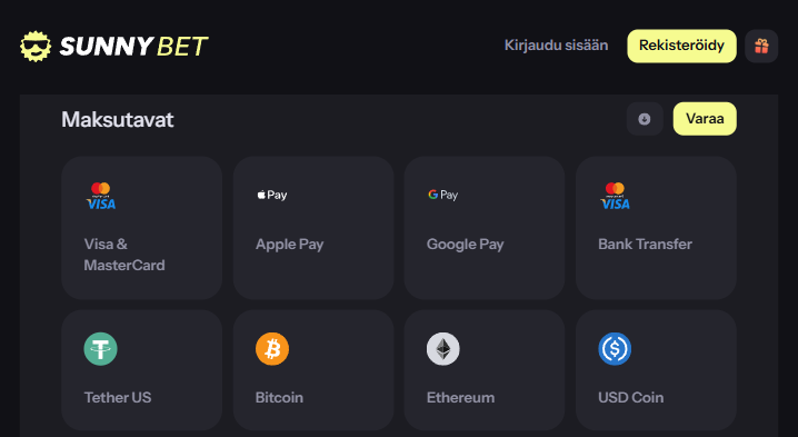 SunnyBet Casino talletus SunnyBet Casino talletus