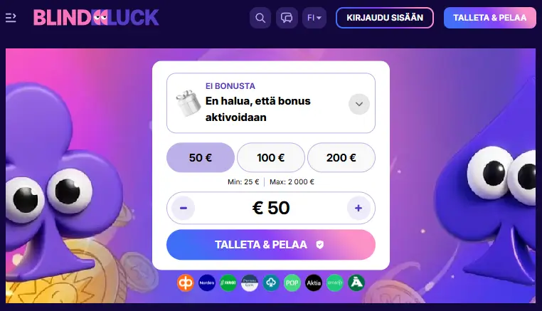 BlindLuck Casino talletus