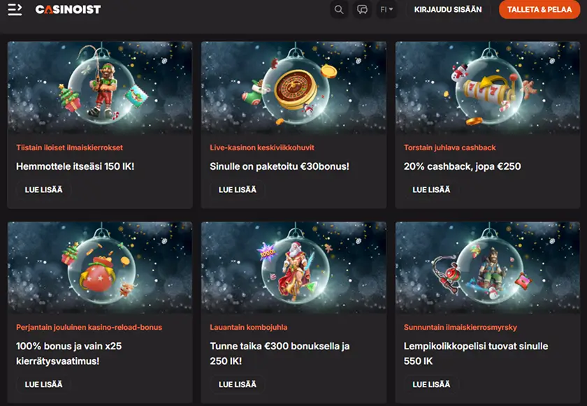 Casinoist-kasinon joulubonus Casinoist-kasinon joulubonus