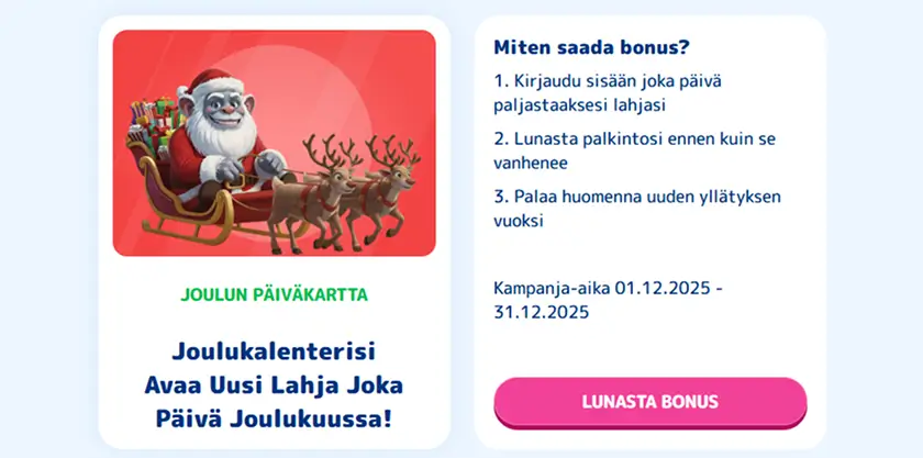 CasinoJoy joulukalenteri CasinoJoy joulukalenteri