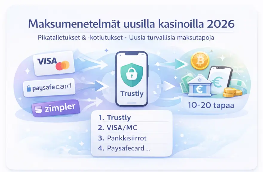 Maksumenetelmät uusilla kasinoilla 2026
