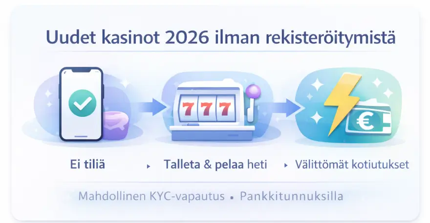 Uudet casinot 2026 ilman rekisteröitymistä