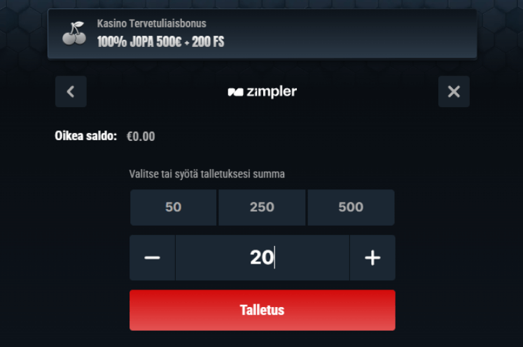 Glorion Casino talletus