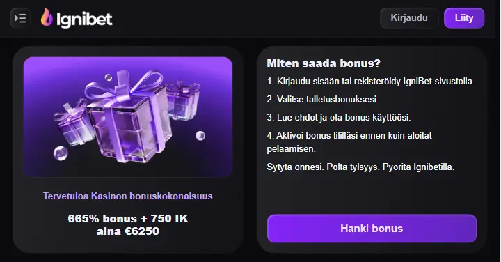 Ignibet Casino bonus