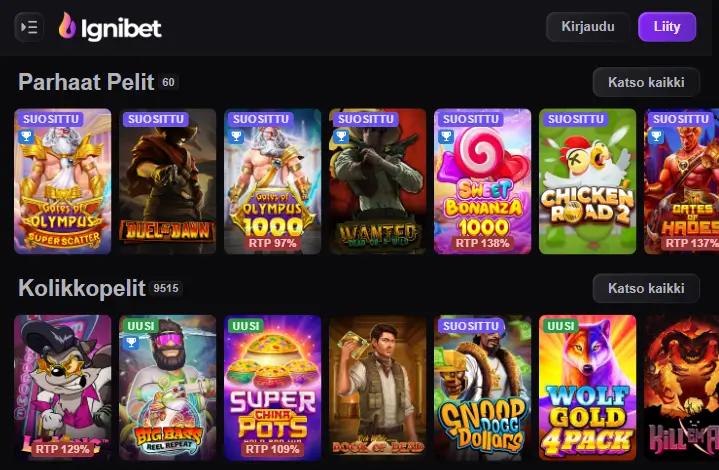 Ignibet Casino pelit