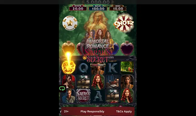 Immortal Romance Sarah’s Secret Power Combo