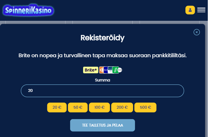 Spinneri Kasino talletus Spinneri Kasino talletus