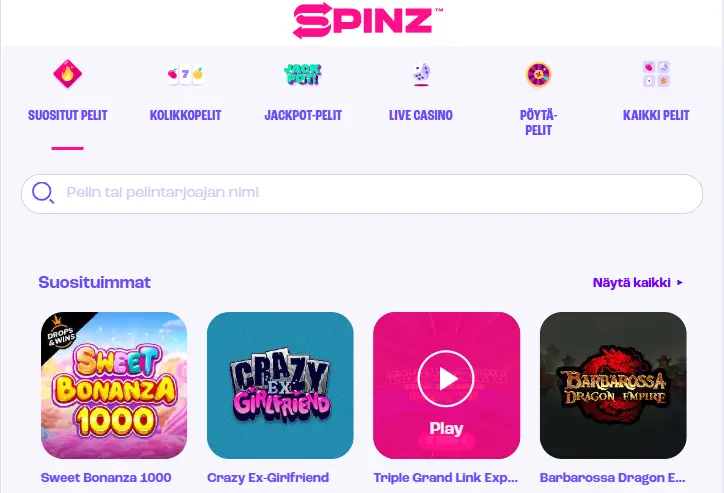 Spinz Casino pelit Spinz Casino pelit