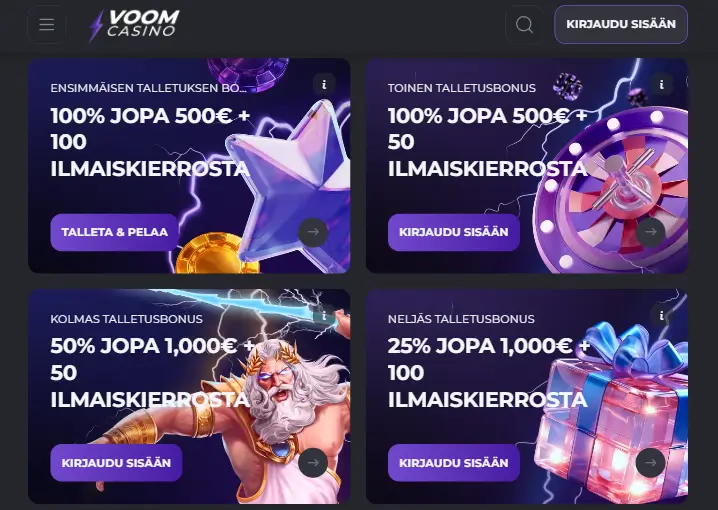 Voom Casino bonus