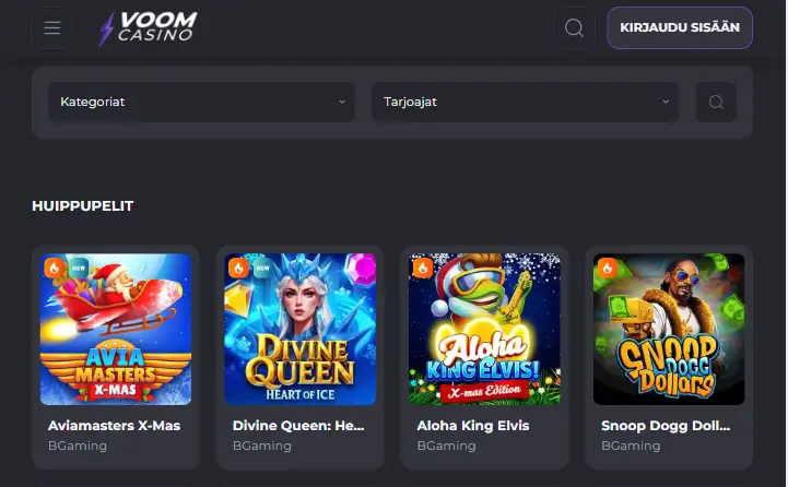 Voom Casino pelit