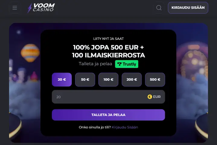 Voom Casino talletus