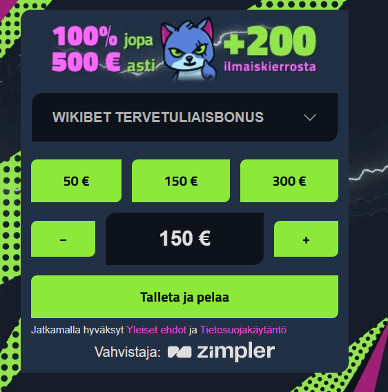 WikiBet Casino talletus