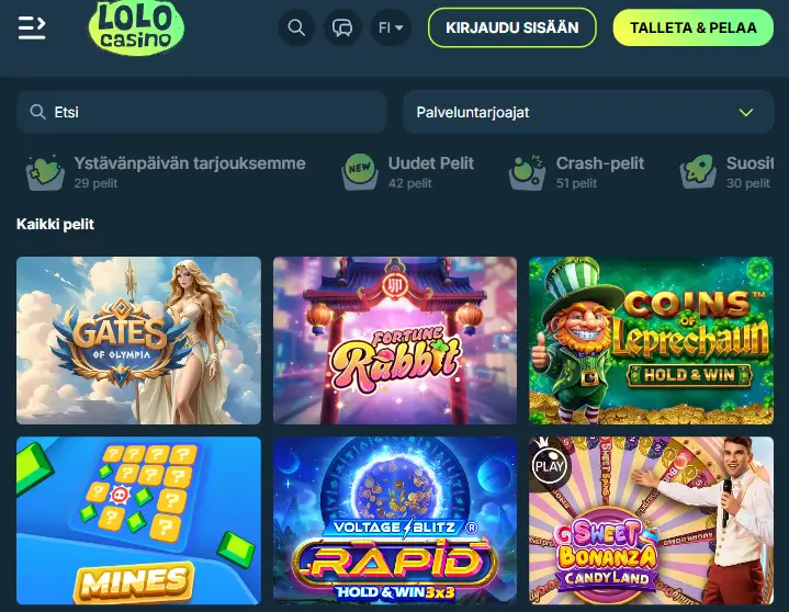 LoLo Casino pelit