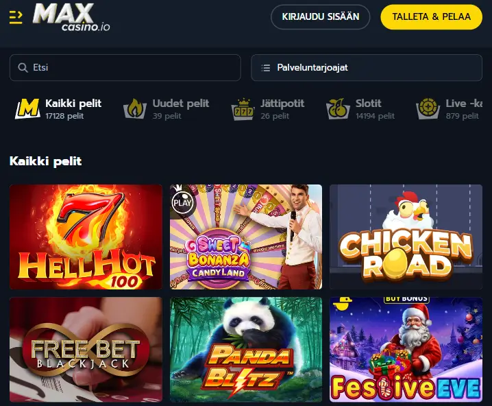 Max Casino pelit